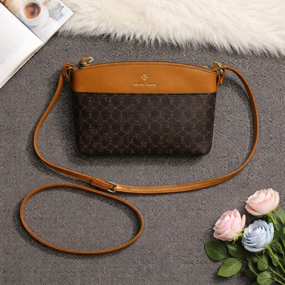 Nanette Lepore Brown and Tan Crossbody Bag